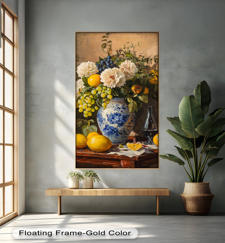 Floral and Fruit Still Life Wall Art – Floral Oil Painting