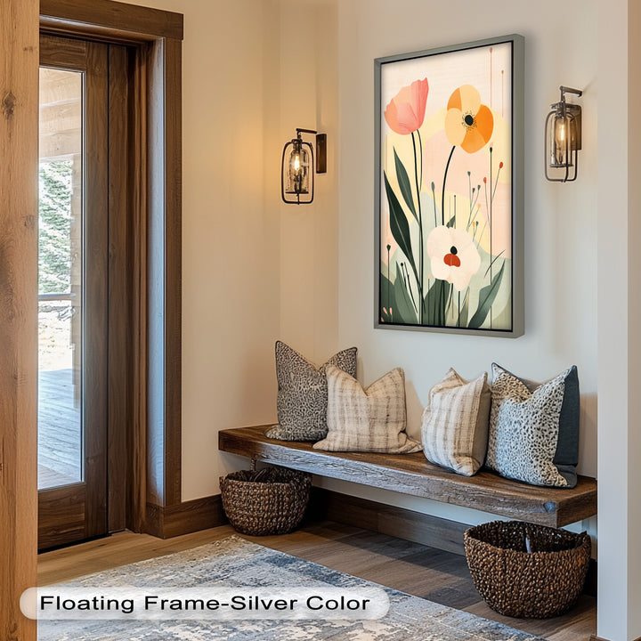 Sonnengeküsstes Trio – Minimalistisches florales Ölgemälde