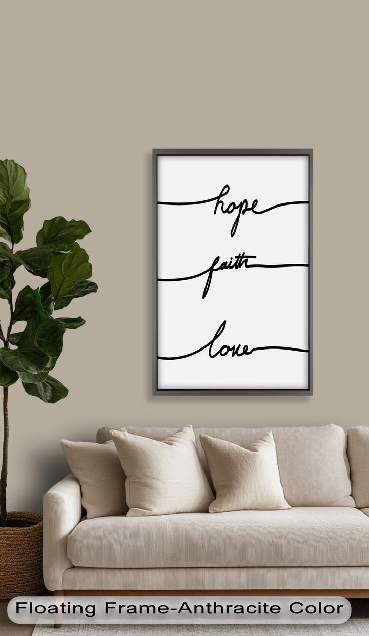 Hoffnung Glaube Liebe – Minimalistisches christliches Ölgemälde