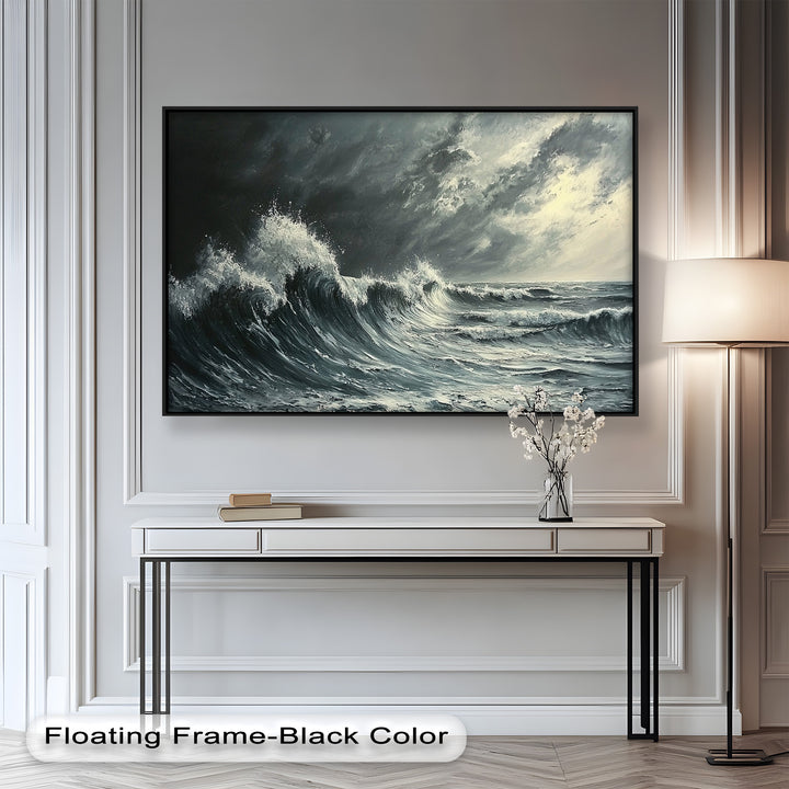 Ocean Wave Wall Art - Stormy Seascape Oil Painting