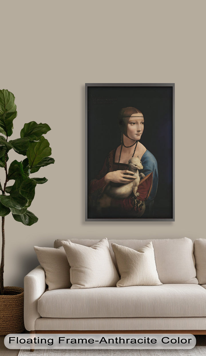 Dame mit Hermelin – Renaissance Portrait Historisches Ölgemälde