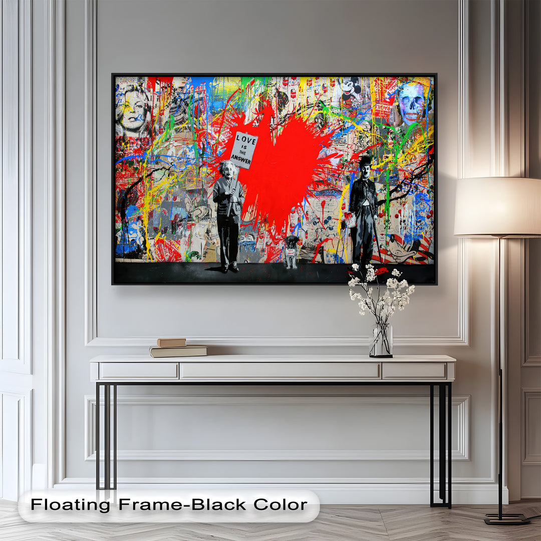 Love Is the Answer – Color Explosion Banksy Oil Painting
