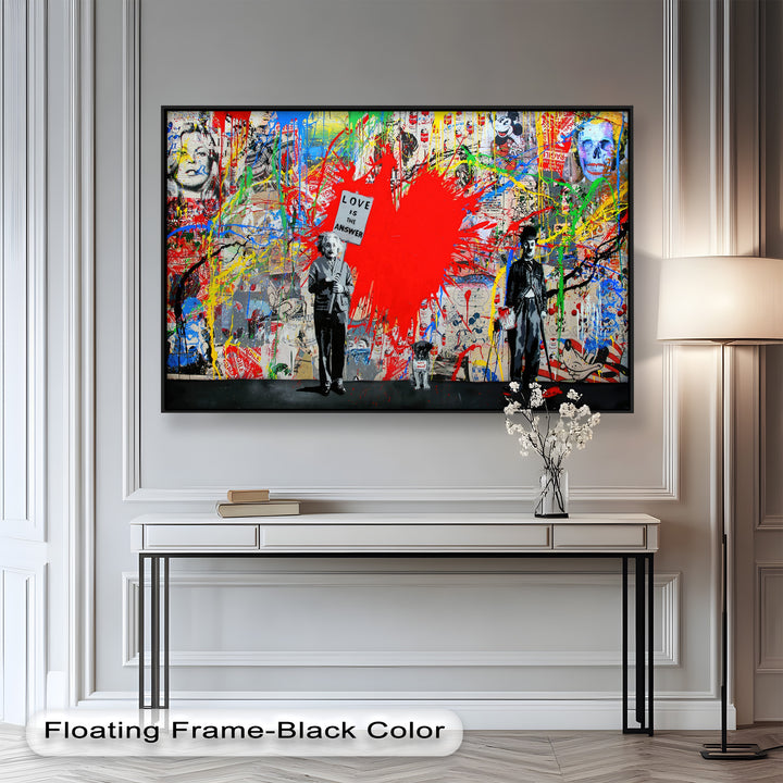 Love Is the Answer – Color Explosion Banksy Oil Painting