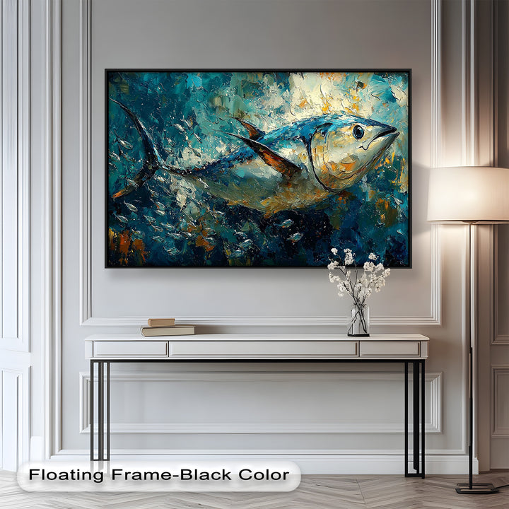 Bluefin Tuna in Ocean Current – Animal Oil Painting