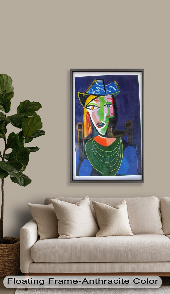 Woman in a Blue Hat – Picasso Oil Painting