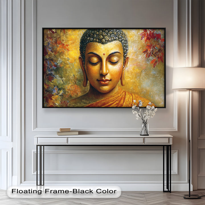 Buddha Portrait Wall Art – Framed Oil Painting