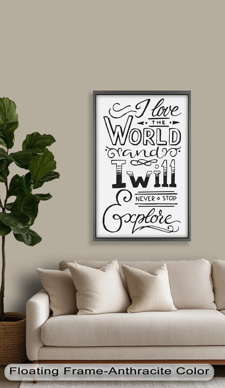 Adventure Typography Art – I Will Never Stop Explore Oil Painting - MyPhotoStation