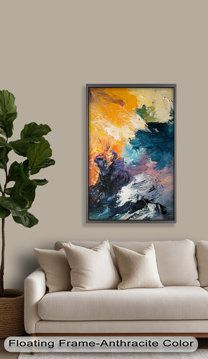 Tempest Awakening – Abstraktes Ölgemälde mit kräftiger Textur