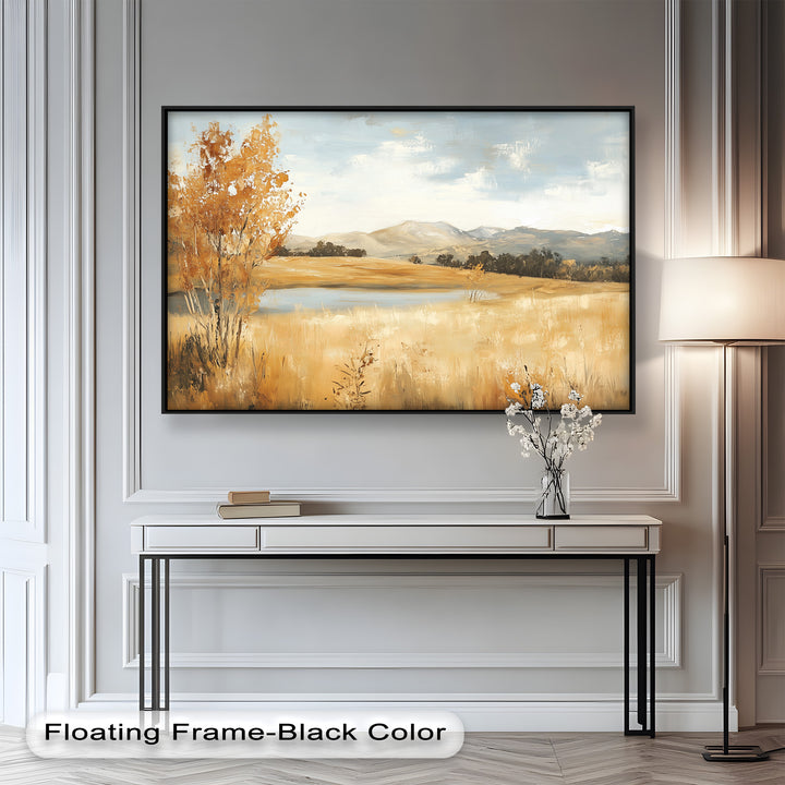 Wheat Fields Autumn Landscape – Golden Serenity Oil Painting