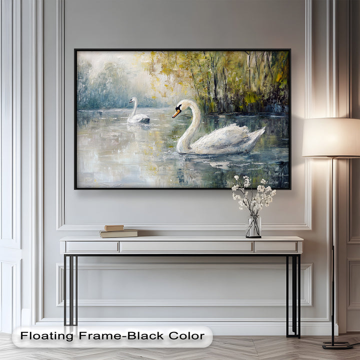 Swans on the Lake – Animal Oil Painting