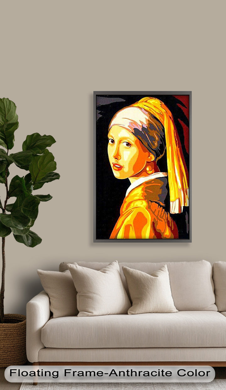 Modern Interpretation of Girl with a Pearl Earring - Renaissance Oil Painting
