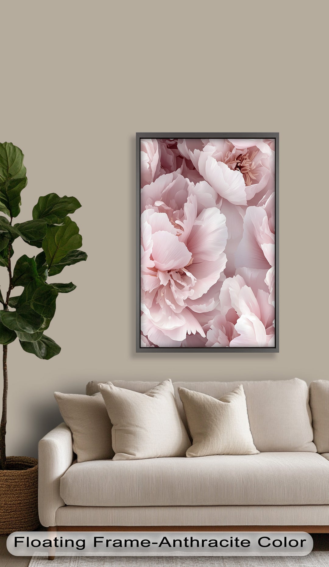 Blushing Petal Bloom – Soft Pink Peony Flower Oil Painting