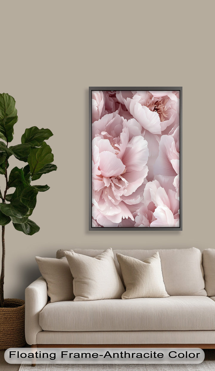 Blushing Petal Bloom – Soft Pink Peony Flower Oil Painting