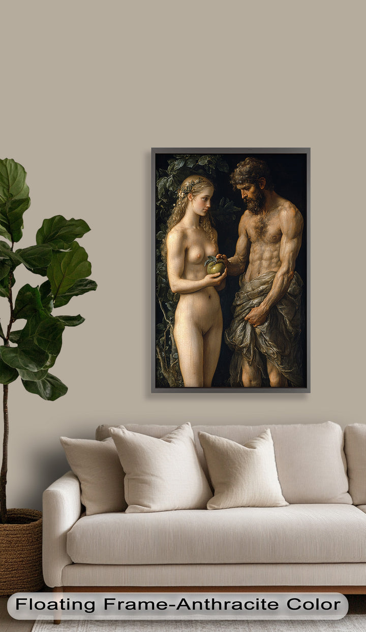 First Temptation – Adam and Eve Renaissance Oil Painting