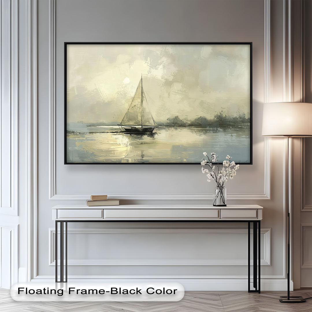 Vintage Sailboat Sailing Ocean – Timeless Nautical Oil Painting