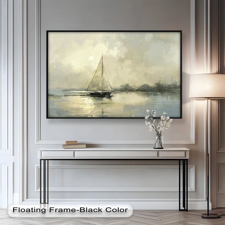 Vintage Sailboat Sailing Ocean – Timeless Nautical Oil Painting
