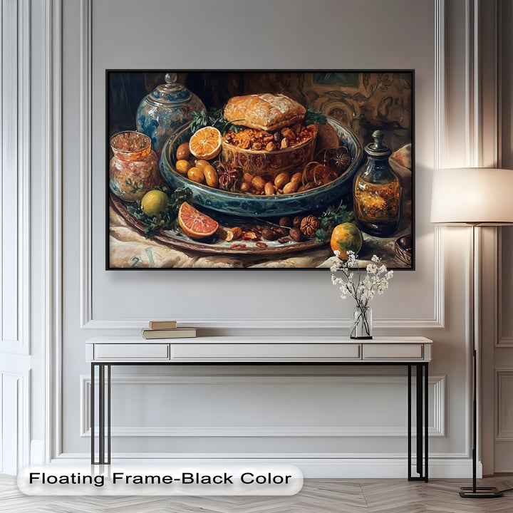 Golden Harvest Table – Ornamentales Festmahl Stillleben Essen Malerei