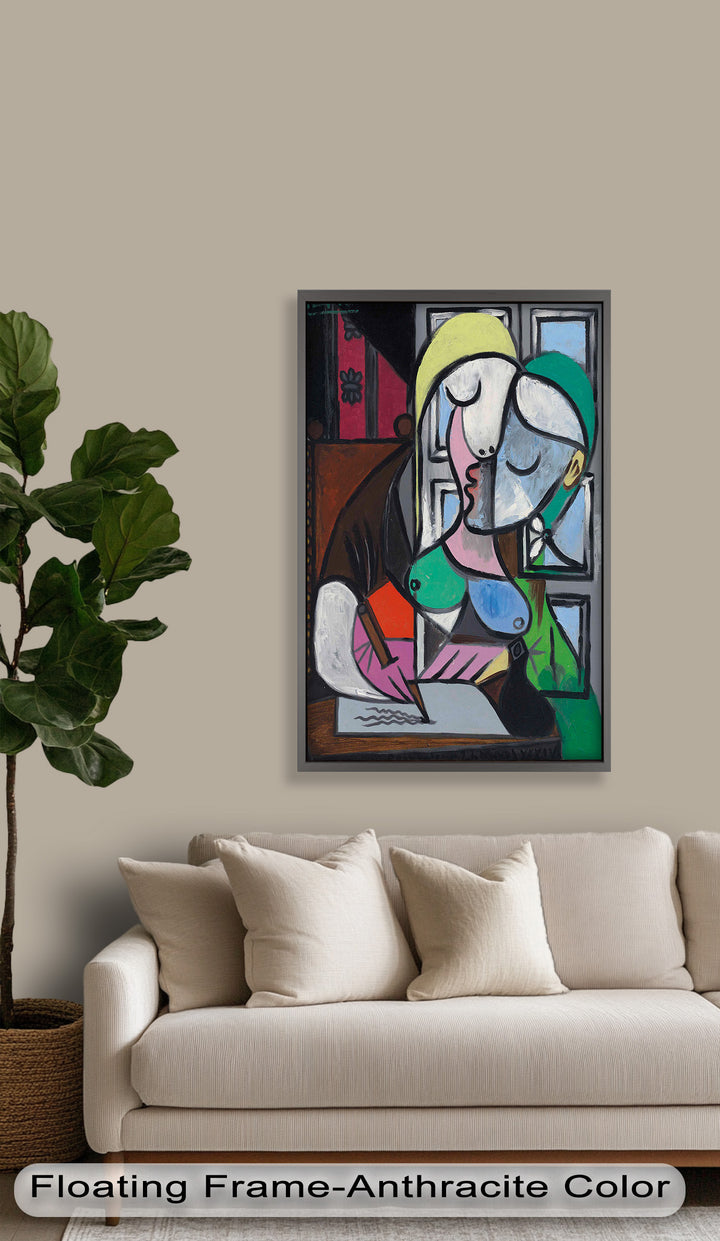 Dreaming Scribe – Woman Writing by the Window Picasso Oil Painting