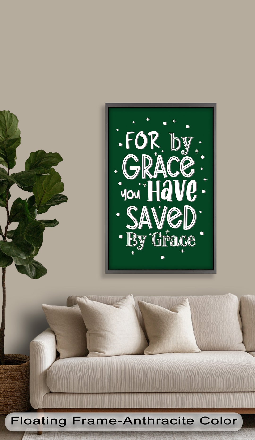Saved by Grace – Christian Bible Verse Oil Painting