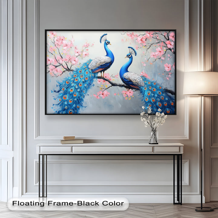 Peacocks Among Cherry Blossoms – Animal Oil Painting