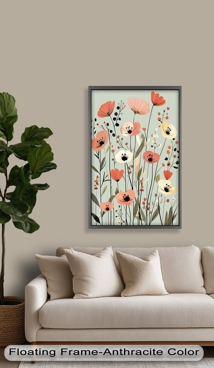 Wild Meadow Whispers – Boho Blumen Ölgemälde