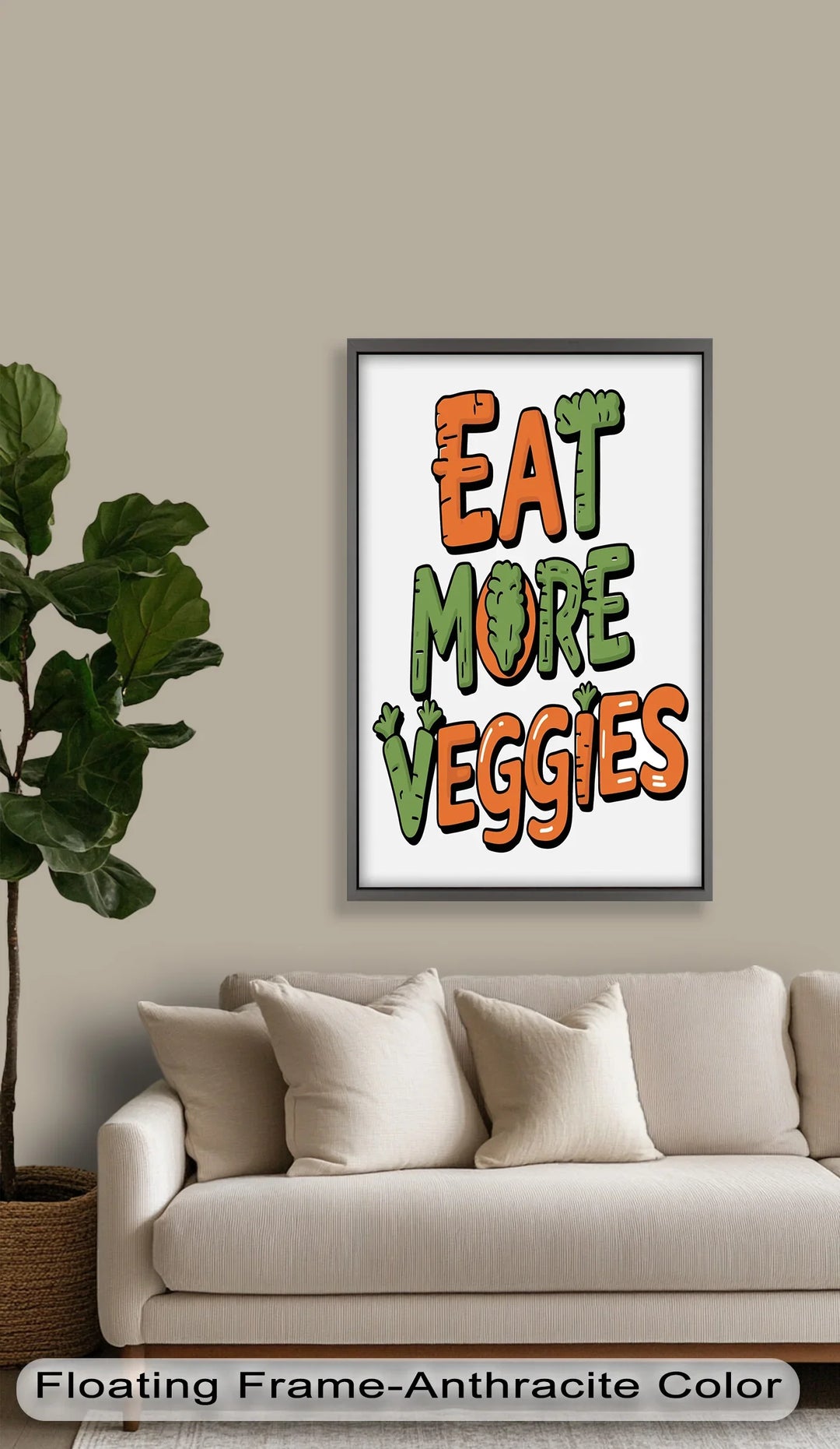 Eat More Veggies – Colorful Letters Oil Painting - MyPhotoStation