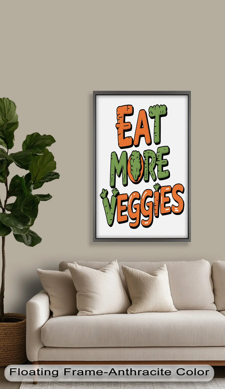 Eat More Veggies – Colorful Letters Oil Painting - MyPhotoStation
