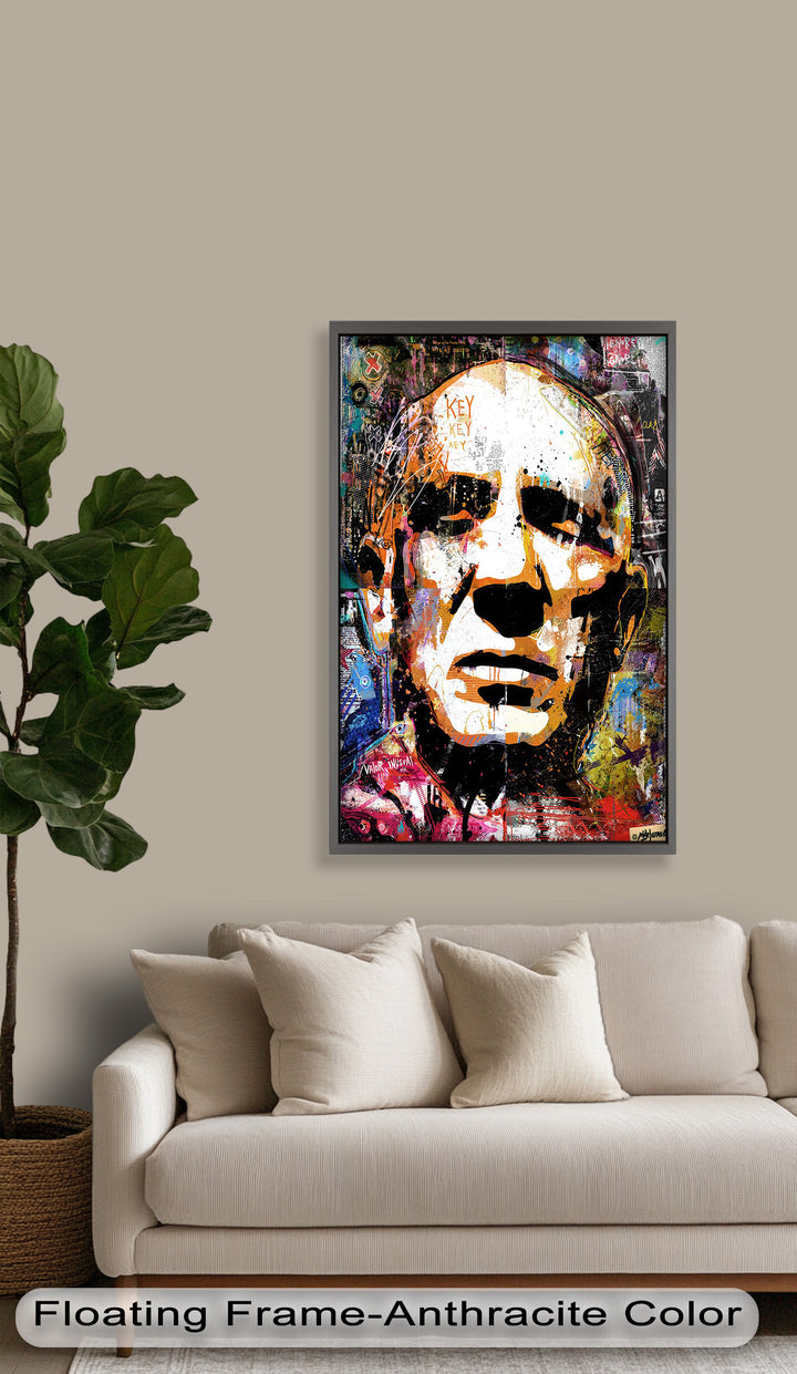 Abstract Urban Face Portrait Wall Art – Pop Art Oil Painting