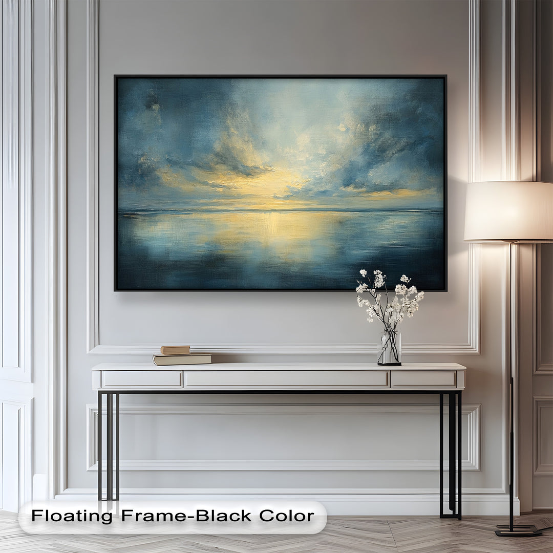 Coastal Wall Art - Sunset Reflection Seascape Oil Painting