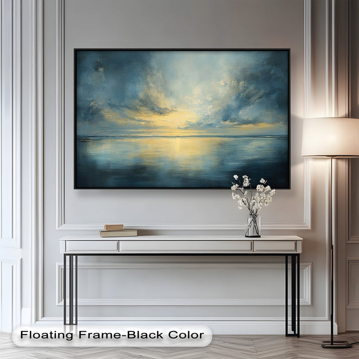 Coastal Wall Art - Sunset Reflection Seascape Oil Painting