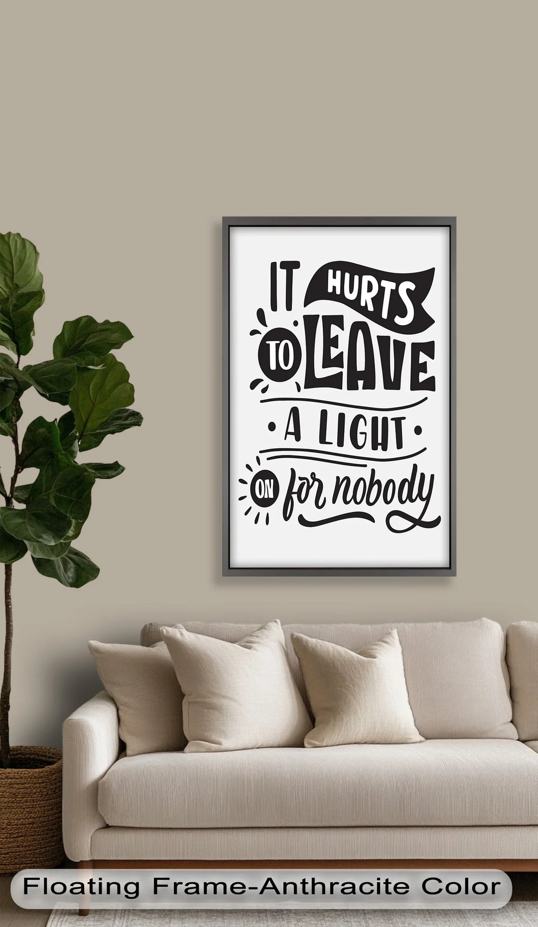 Leave a Light On – Typography Oil Painting - MyPhotoStation