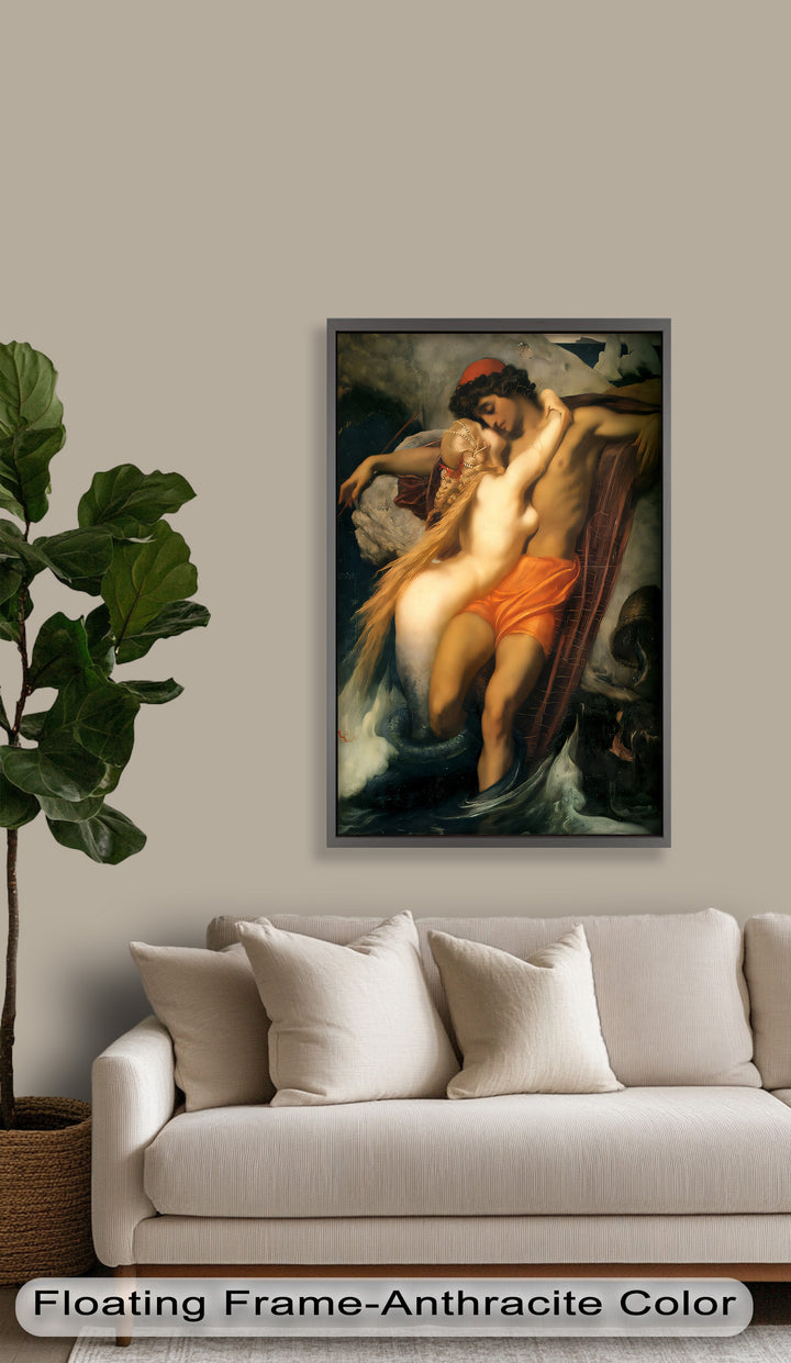 The Embrace of the Sea – Romantic Mythological Nude Oil Painting