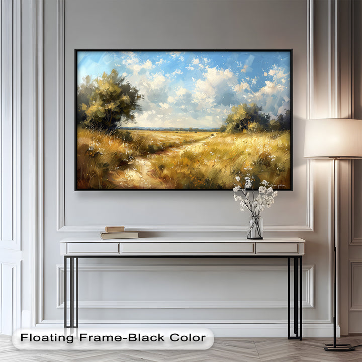 Nostalgic Landscape Framed Art – Nature Oil Painting