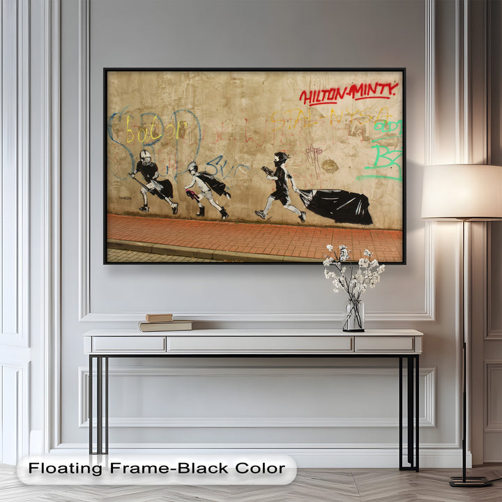Street Rebellion Run – Urban Youth Banksy Oil Painting