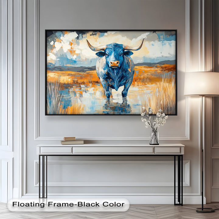 Blue Desert Bull – Animal Oil Painting