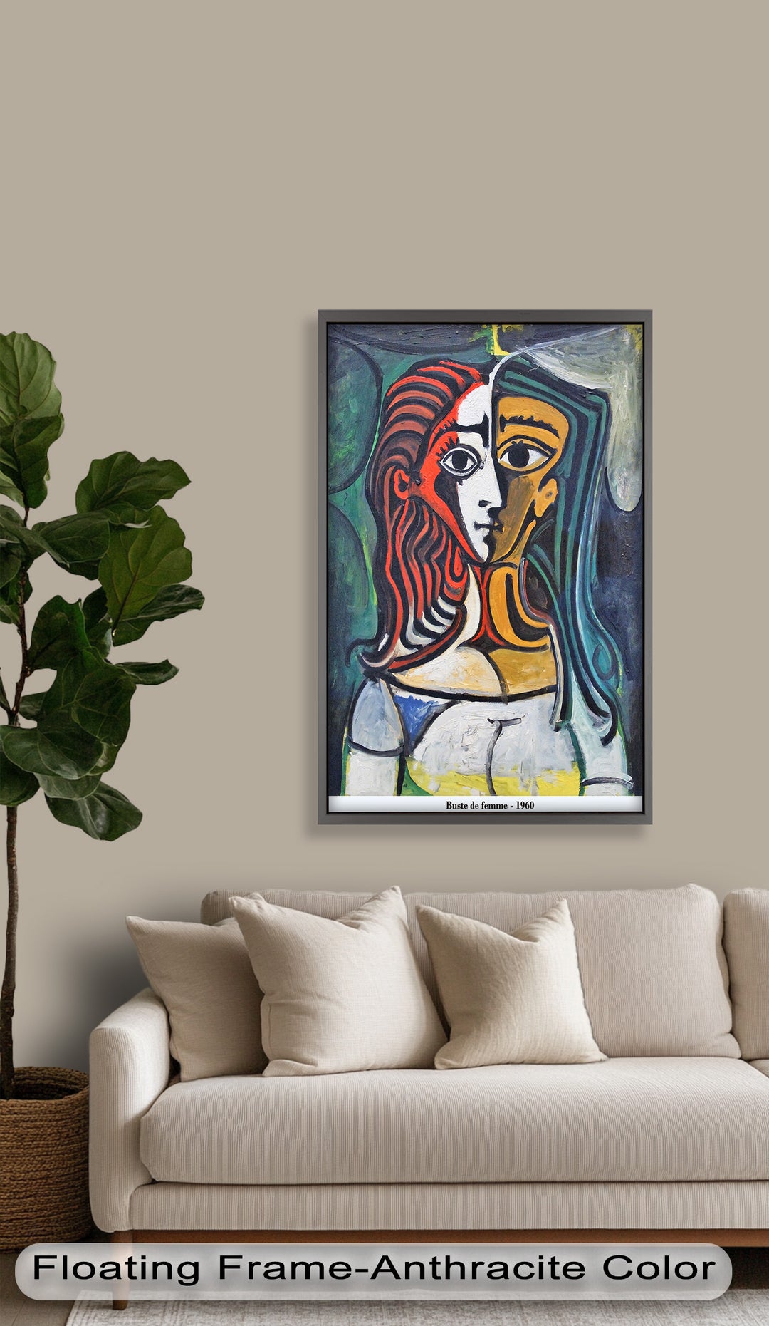Dual Gaze – Buste de Femme Inspired Picasso Oil Painting