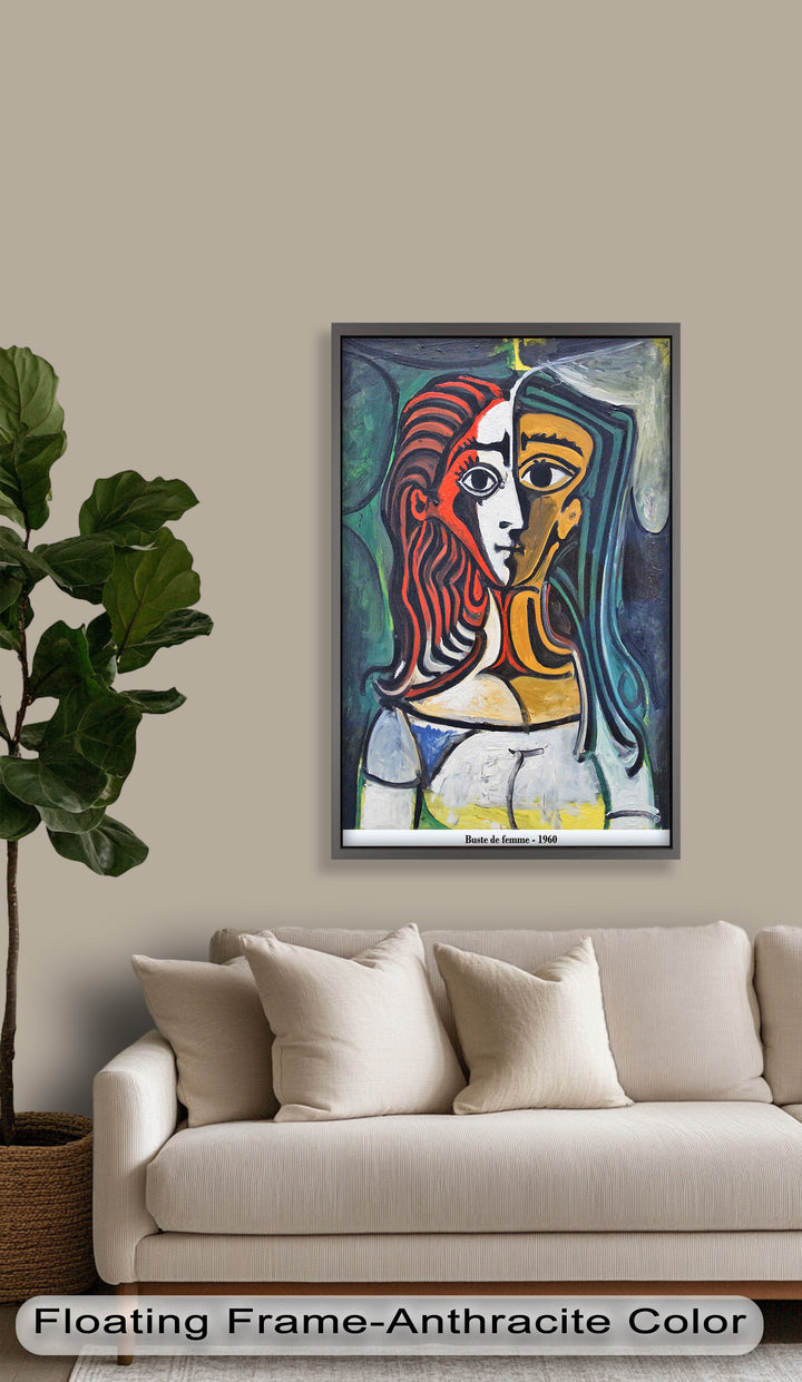 Dual Gaze – Buste de Femme Inspired Picasso Oil Painting