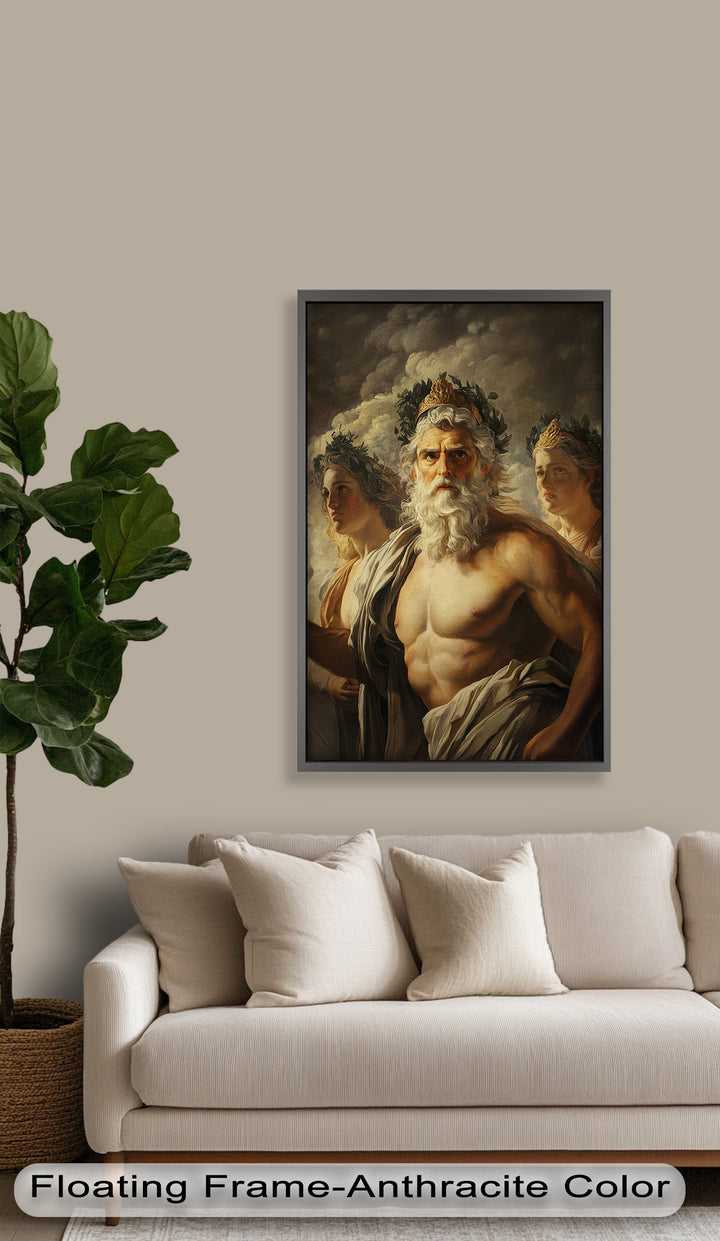 Zeus zwischen den Wolken - Mythologie Ölgemälde