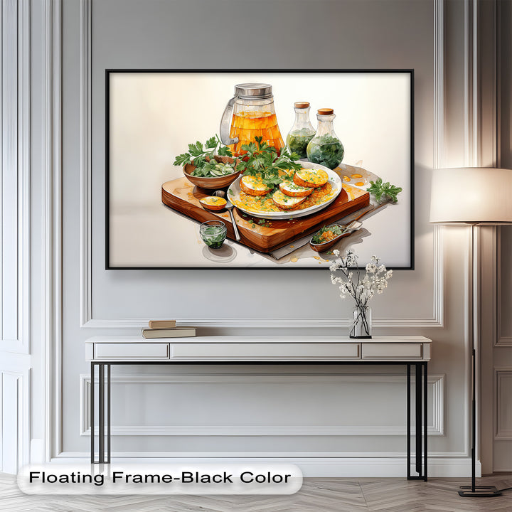 Golden Herb Delight – Rustic Food Still Life Painting