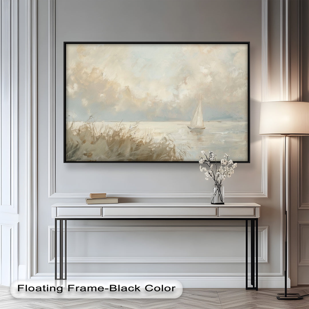 Lake Sailboat – Tranquil Waterscape Oil Painting