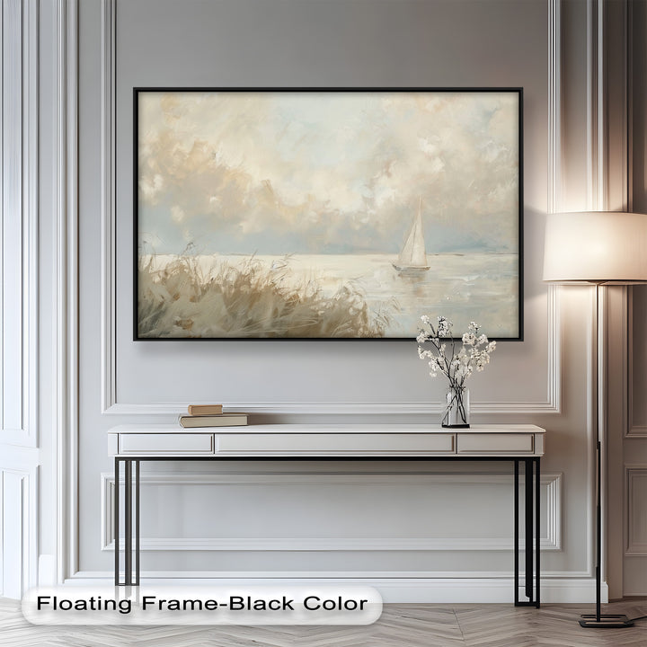 Lake Sailboat – Tranquil Waterscape Oil Painting