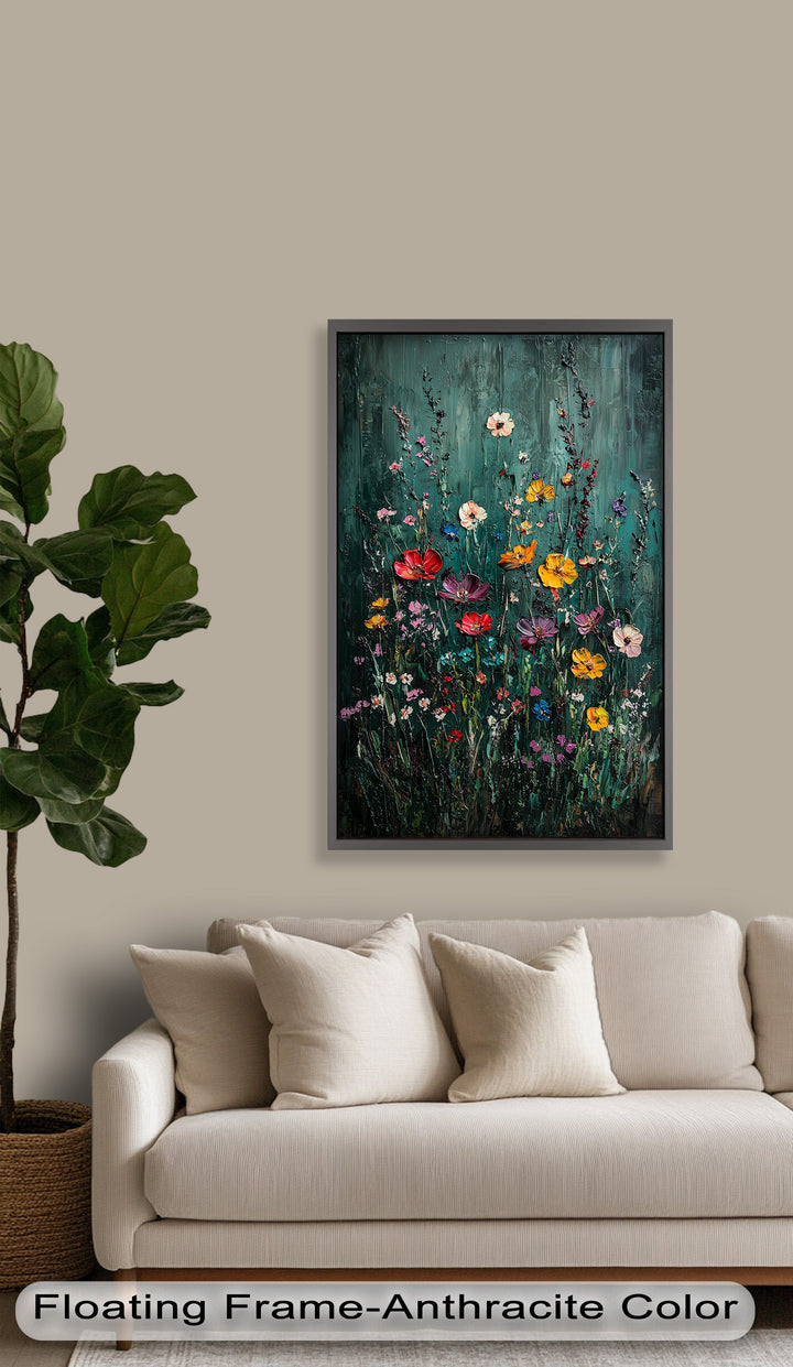 Wildblumen-Symphonie – Ölgemälde am Hudson River