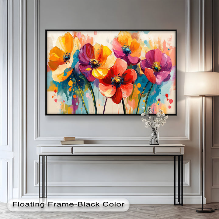 Colored Flowers – Vibrant Floral Oil Painting