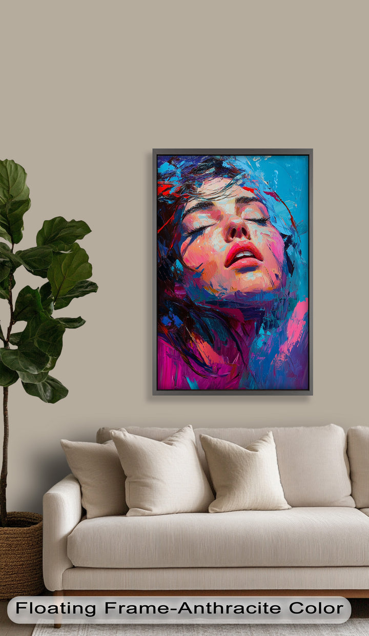 Ecstasy in Color – Vibrant Expressionist Portrait Oil Painting