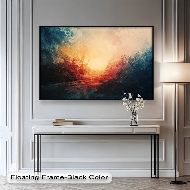 Eclipse Awakening – Feuriges Lichtexplosion-Abstraktes Ölgemälde