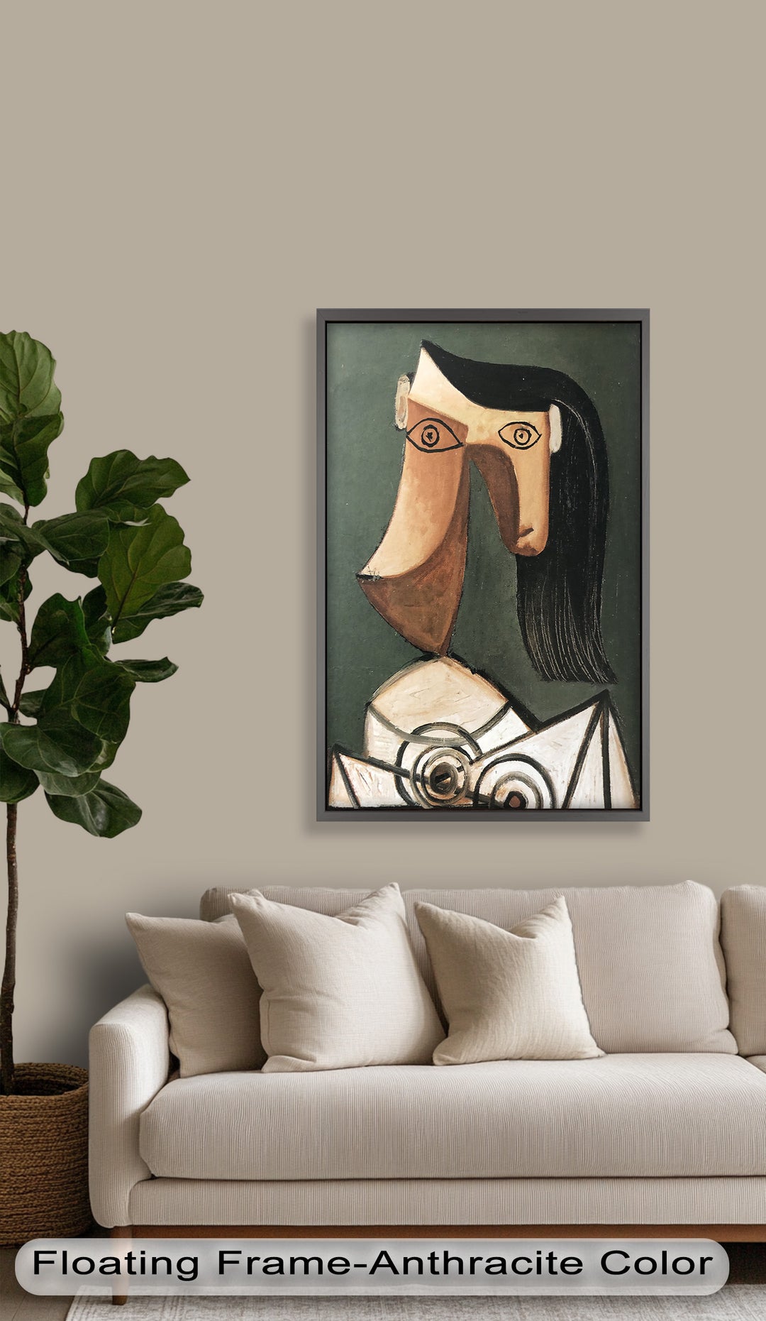 Serene Abstraction – Cubist Female Portrait Oil Painting