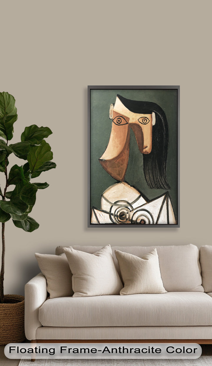 Serene Abstraction – Cubist Female Portrait Oil Painting