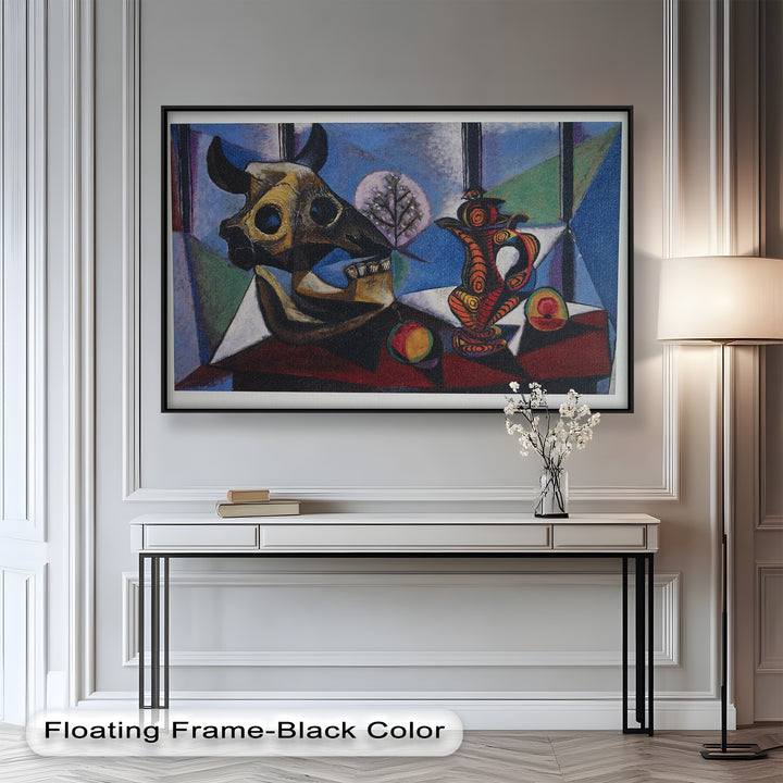 Still Life with Bull Skull – Symbolist Cubist Picasso Oil Painting