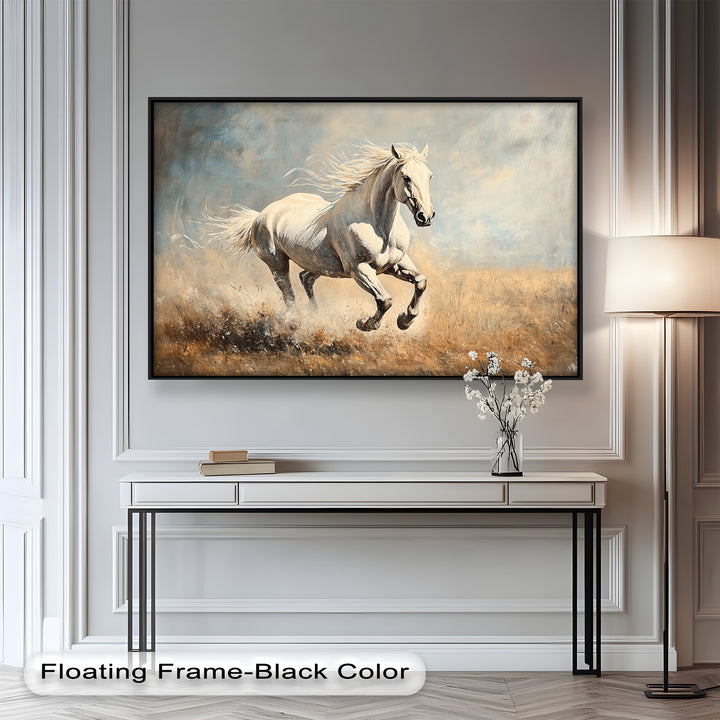 White Stallion Art – Horse Oil Painting