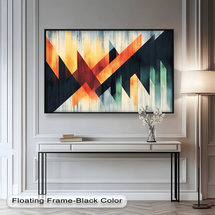 Modern Angular Lines – Bold Geometric Oil Painting